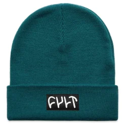 New CULT CREW Witness Beanie / tight knit pacific green